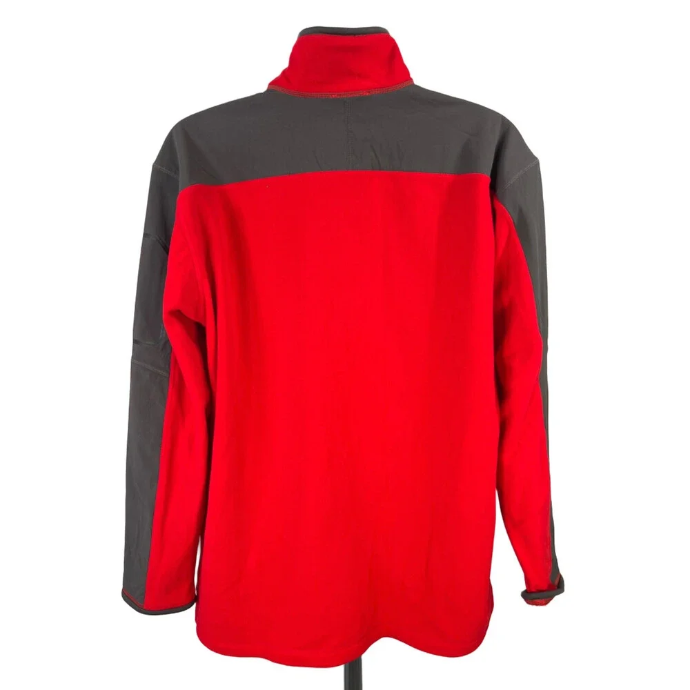 The North Face Men's Red Fleece Long Sleeve 1/4 Zip Pullover Jacket - XXL